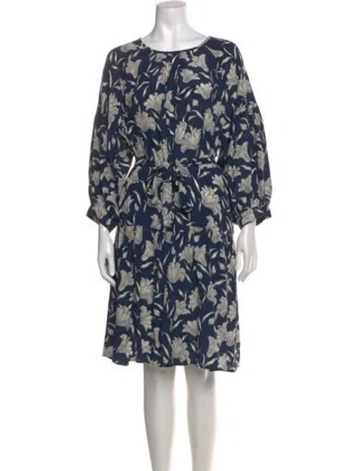 Pre-owned Weekend Max Mara Silk Knee-length Dress In Blue