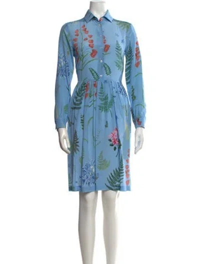 Pre-owned Weekend Max Mara Silk Knee-length Dress In Blue