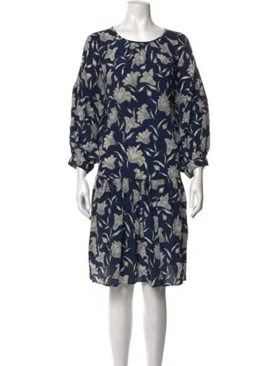 Pre-owned Weekend Max Mara Silk Knee-length Dress In Blue