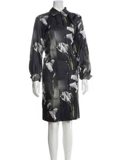 Pre-owned Weekend Max Mara Silk Knee-length Dress In Green