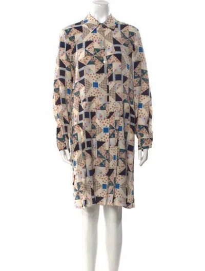 Pre-owned Weekend Max Mara Silk Knee-length Dress In Neutral