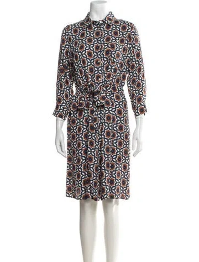 Pre-owned Weekend Max Mara Silk Knee-length Dress In White