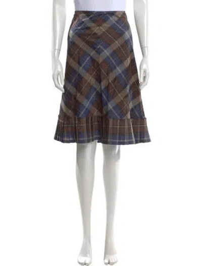 Pre-owned Weekend Max Mara Silk Knee-length Skirt In Brown