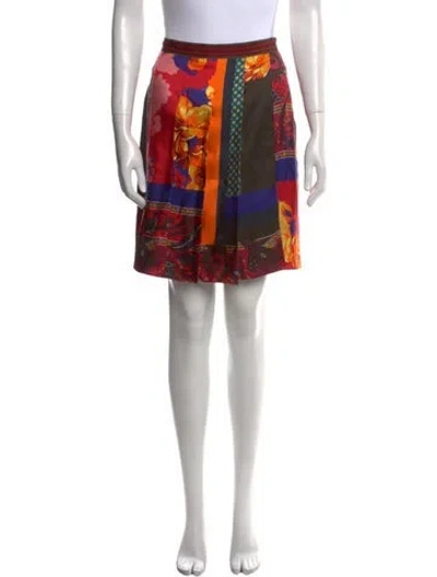 Pre-owned Weekend Max Mara Silk Knee-length Skirt In Red