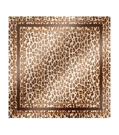 Weekend Max Mara Silk Leopard Print Scarf In Black