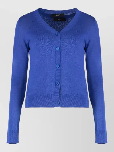 WEEKEND MAX MARA SILK LINEN CARDIGAN LAYERED DESIGN V NECK