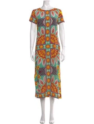 Pre-owned Weekend Max Mara Silk Long Dress In Blue
