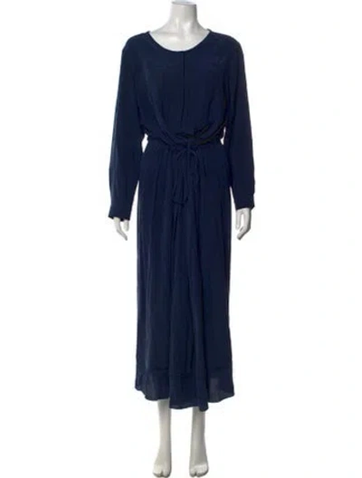 Pre-owned Weekend Max Mara Silk Long Dress In Blue