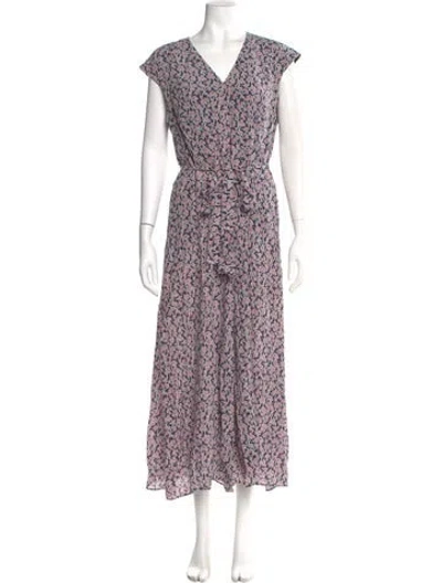 Pre-owned Weekend Max Mara Silk Long Dress In Multi