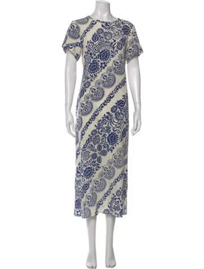 Pre-owned Weekend Max Mara Silk Long Dress In Multi
