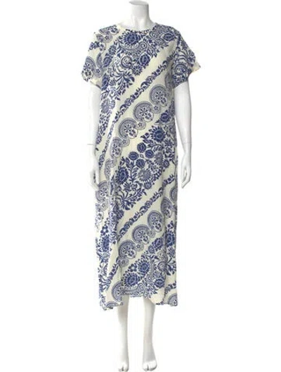 Pre-owned Weekend Max Mara Silk Long Dress In Multi