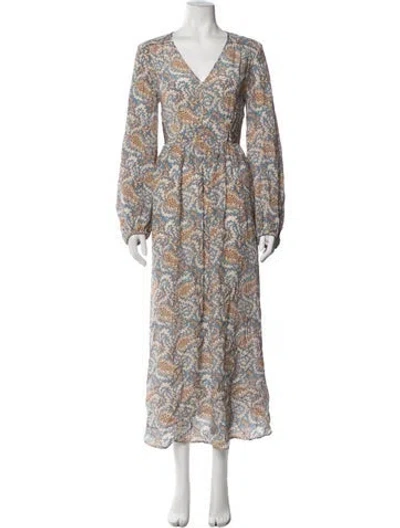 Pre-owned Weekend Max Mara Silk Long Dress In Multicolor
