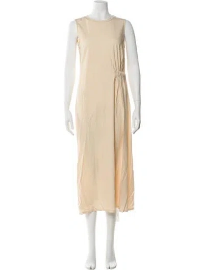 Pre-owned Weekend Max Mara Silk Long Dress In Neutral