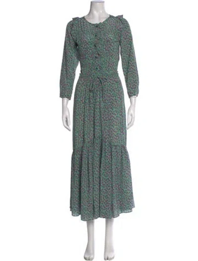 Pre-owned Weekend Max Mara Silk Long Dress W/ Tags In Green