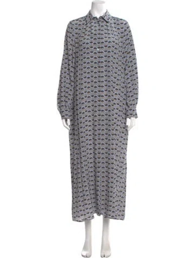 Pre-owned Weekend Max Mara Silk Long Dress W/ Tags In Multi