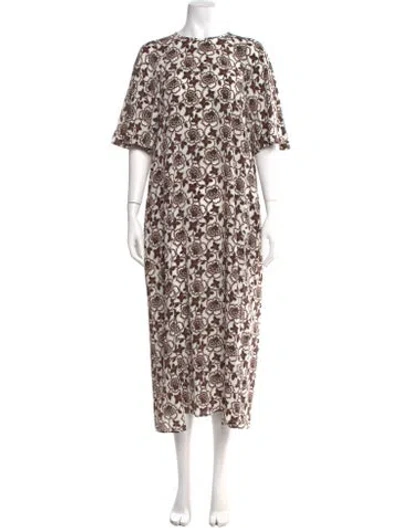 Pre-owned Weekend Max Mara Silk Long Dress W/ Tags In Multi