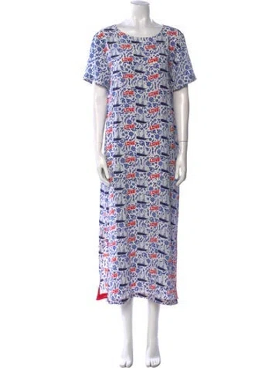 Pre-owned Weekend Max Mara Silk Long Dress In White