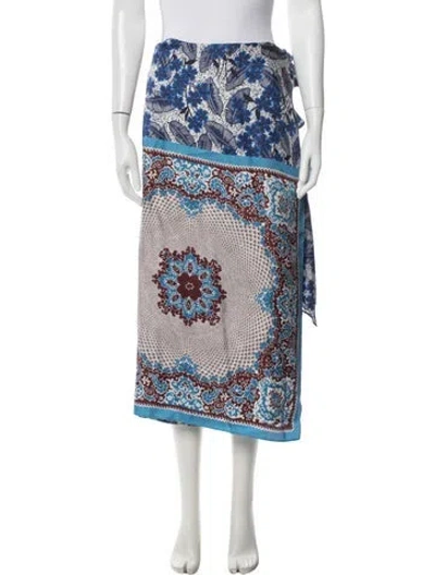 Pre-owned Weekend Max Mara Silk Long Skirt In Blue