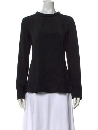 Pre-owned Weekend Max Mara Silk Long Sleeve Blouse In Black