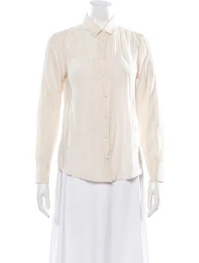 Pre-owned Weekend Max Mara Silk Long Sleeve Blouse In Neutrals