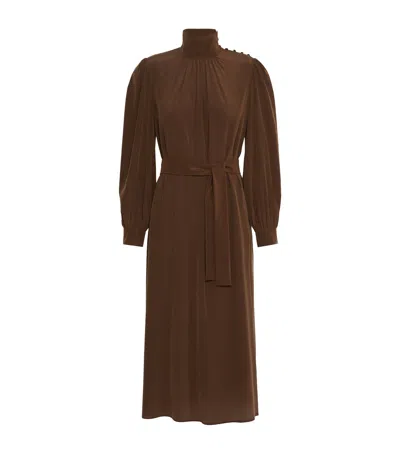 Weekend Max Mara Silk Maxi Dress In Brown
