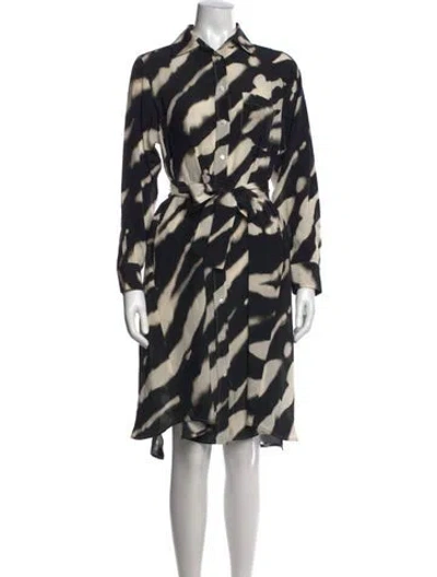 Pre-owned Weekend Max Mara Silk Midi Length Dress In Black