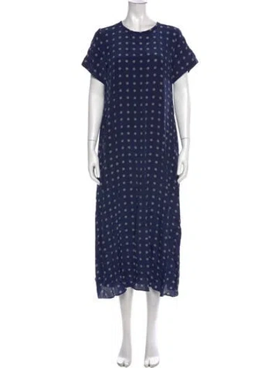 Pre-owned Weekend Max Mara Silk Midi Length Dress In Blue