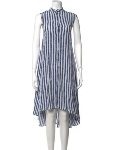 Pre-owned Weekend Max Mara Silk Midi Length Dress In Blue