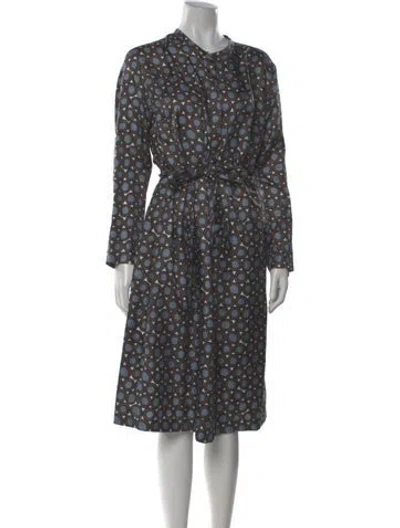 Pre-owned Weekend Max Mara Silk Midi Length Dress In Multi