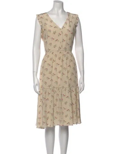 Pre-owned Weekend Max Mara Silk Midi Length Dress In Neutral