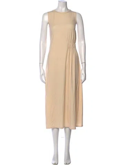 Pre-owned Weekend Max Mara Silk Midi Length Dress In Neutral