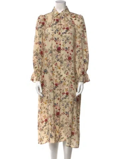 Pre-owned Weekend Max Mara Silk Midi Length Dress In Neutrals