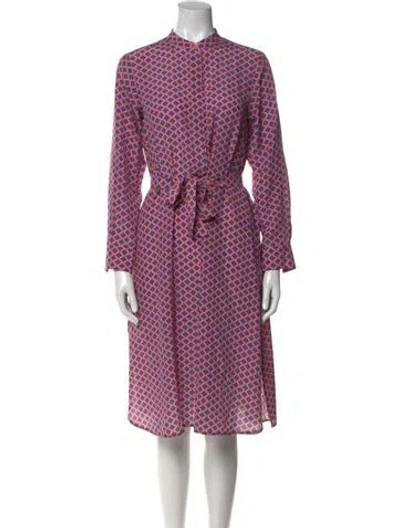 Pre-owned Weekend Max Mara Silk Midi Length Dress In Pink