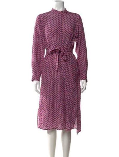 Pre-owned Weekend Max Mara Silk Midi Length Dress In Pink