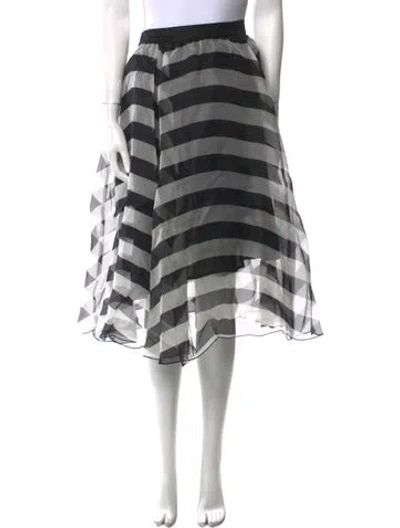 Pre-owned Weekend Max Mara Silk Midi Length Skirt In Black