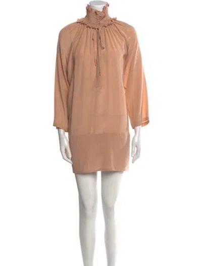 Pre-owned Weekend Max Mara Silk Mini Dress In Orange
