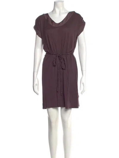 Pre-owned Weekend Max Mara Silk Mini Dress In Purple