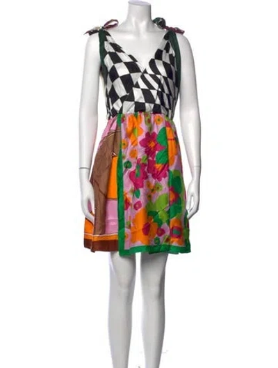 Pre-owned Weekend Max Mara Silk Mini Dress In Purple