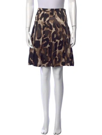 Pre-owned Weekend Max Mara Silk Mini Skirt In Brown