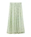 Weekend Max Mara Silk Organza Flared Skir In Green