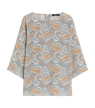 Weekend Max Mara Silk Paisley Blouse In Blue