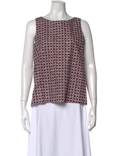 Pre-owned Weekend Max Mara Silk Patterned Top In Multi