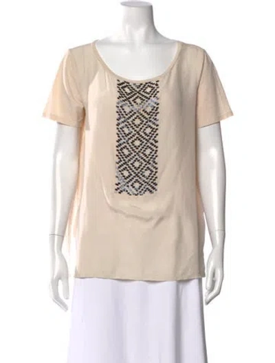 Pre-owned Weekend Max Mara Silk Patterned T-shirt In Neutral