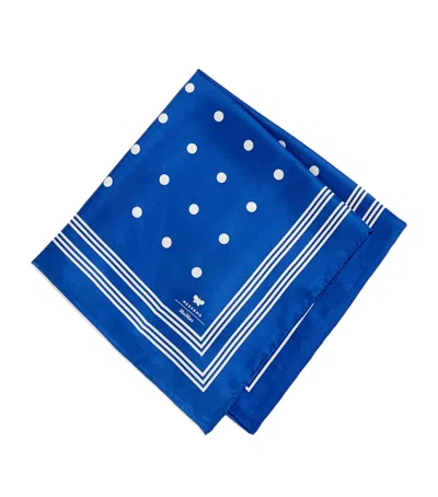 Weekend Max Mara Silk Polka Dot Square Scarf In Blue