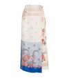 Weekend Max Mara Omens Peggi Floral-print Silk Midi Skirt Ivory In White