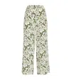 Weekend Max Mara Eusebio Trousers In Printed Silk Twill In Purple