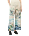 Weekend Max Mara Silk Printed Ankle Trousers In Neutral