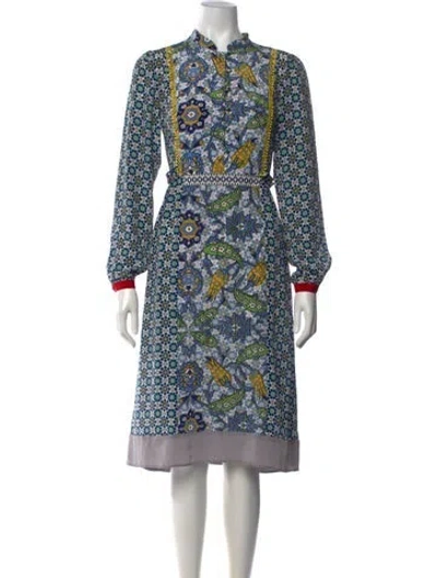 Pre-owned Weekend Max Mara Silk Printed Blouse In Blue