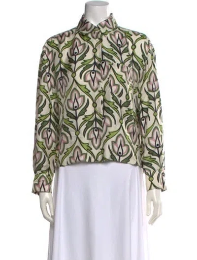 Pre-owned Weekend Max Mara Silk Printed Blouse In Multicolor
