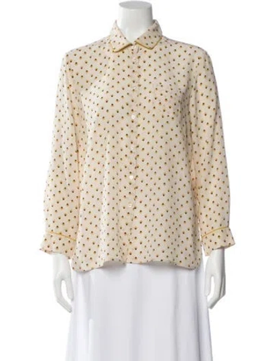Pre-owned Weekend Max Mara Silk Printed Blouse In Neutral